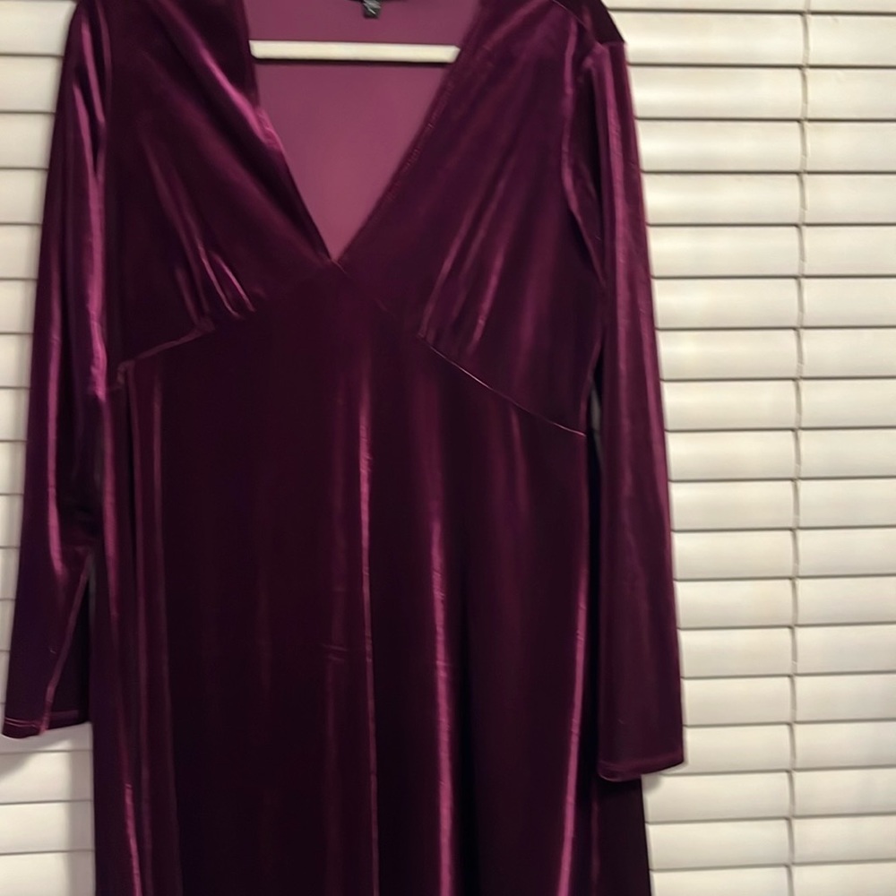 Tiana B Maroon Velvet Dress Large